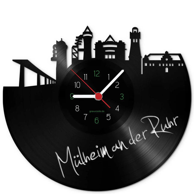 SEO. Wanduhr aus Vinyl Skyline Mülheim an der Ruhr - Linkreich