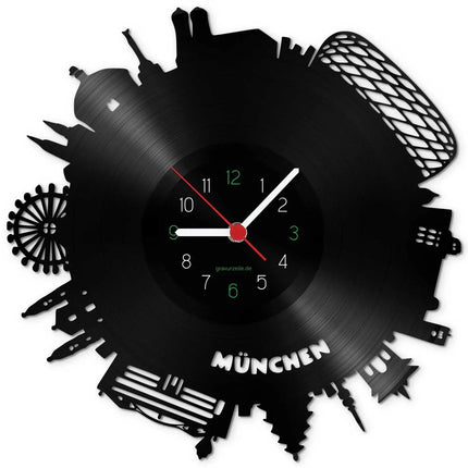 SEO. Wanduhr aus Vinyl Skyline München 2017 - Linkreich