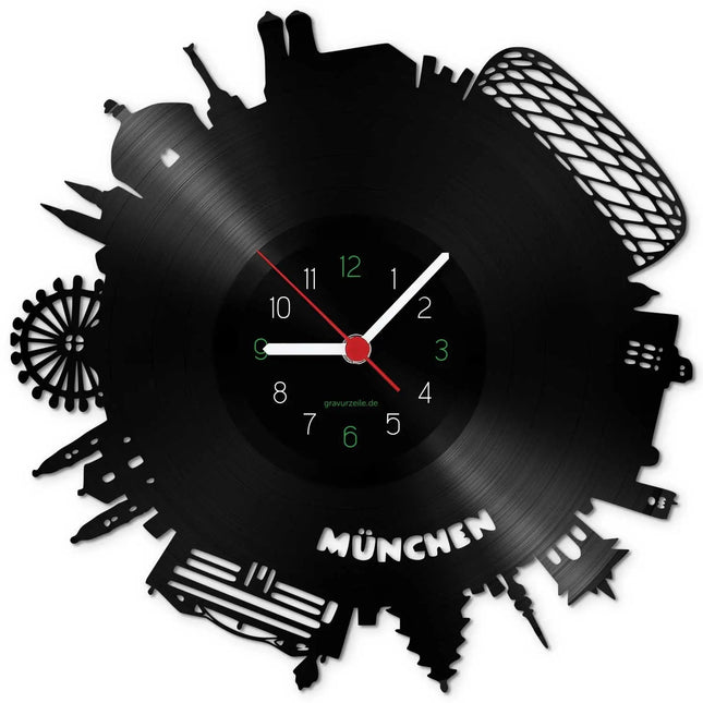 SEO. Wanduhr aus Vinyl Skyline München 2017 - Linkreich