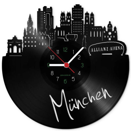 SEO. Wanduhr aus Vinyl Skyline München - Linkreich