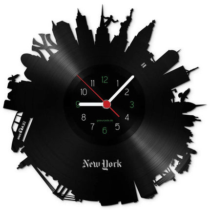 SEO. Wanduhr aus Vinyl Skyline New York 2017 - Linkreich