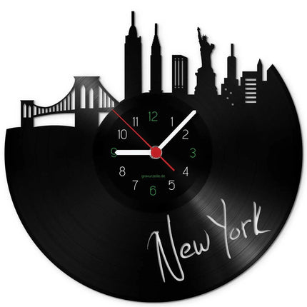 SEO. Wanduhr aus Vinyl Skyline New York - Linkreich