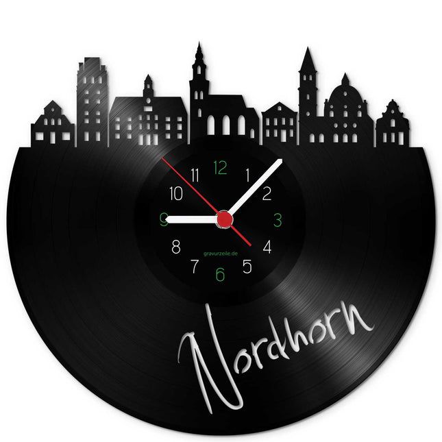 SEO. Wanduhr aus Vinyl Skyline Nordhorn - Linkreich