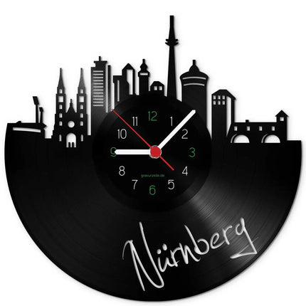 SEO. Wanduhr aus Vinyl Skyline Nürnberg - Linkreich