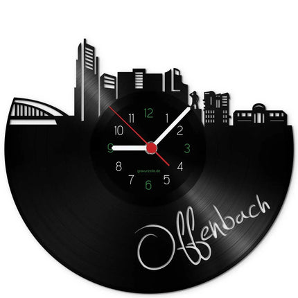 SEO. Wanduhr aus Vinyl Skyline Offenbach - Linkreich
