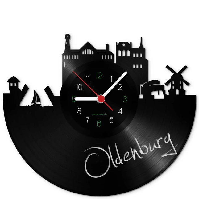 SEO. Wanduhr aus Vinyl Skyline Oldenburg - Linkreich
