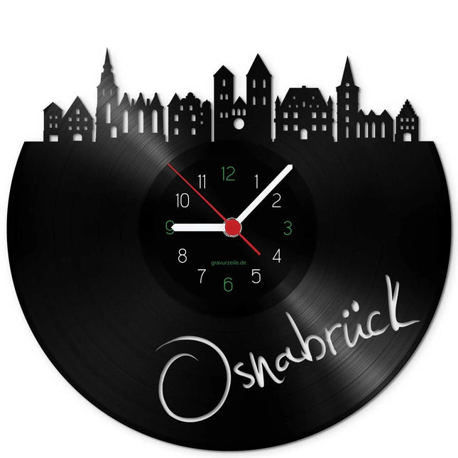 SEO. Wanduhr aus Vinyl Skyline Osnabrück - Linkreich