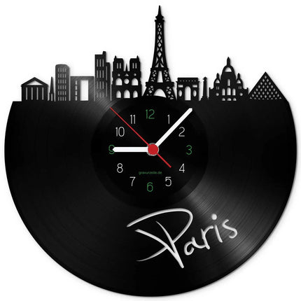 SEO. Wanduhr aus Vinyl Skyline Paris - Linkreich