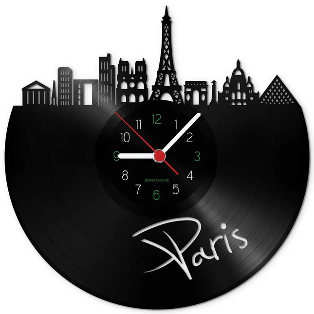 SEO. Wanduhr aus Vinyl Skyline Paris - Linkreich