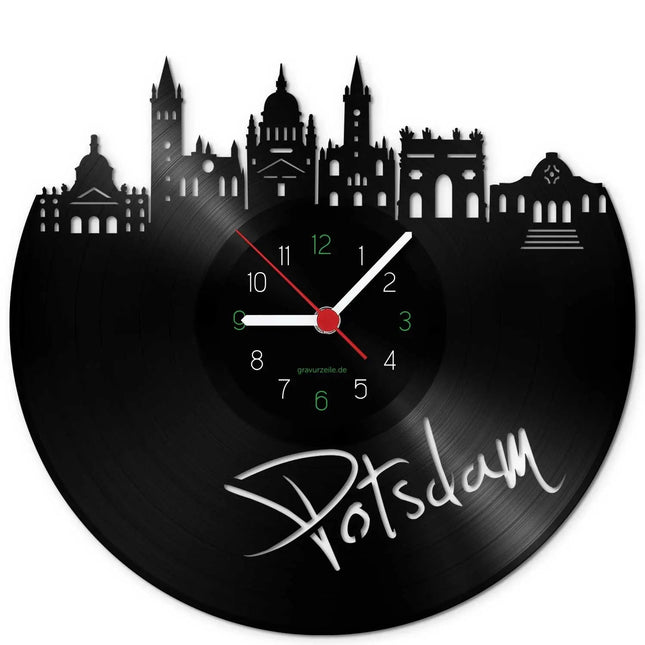 SEO. Wanduhr aus Vinyl Skyline Potsdam - Linkreich