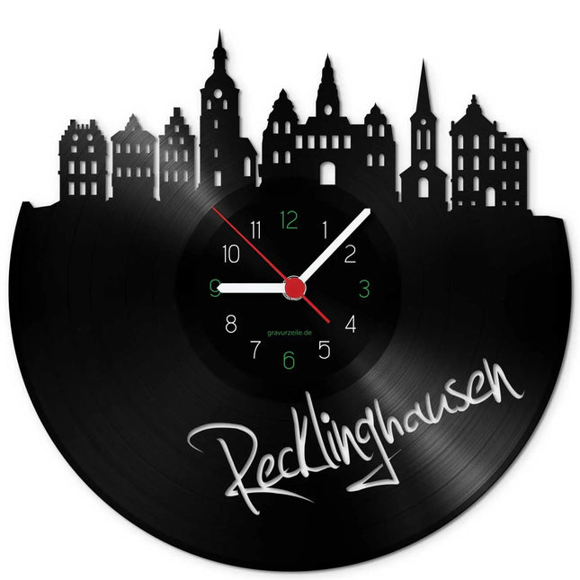 SEO. Wanduhr aus Vinyl Skyline Recklinghausen - Linkreich