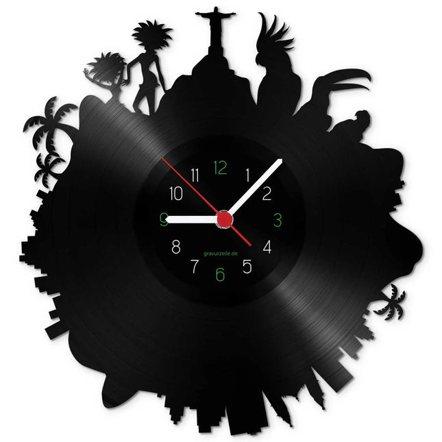 SEO. Wanduhr aus Vinyl Skyline Rio de Janeiro 2017 - Linkreich