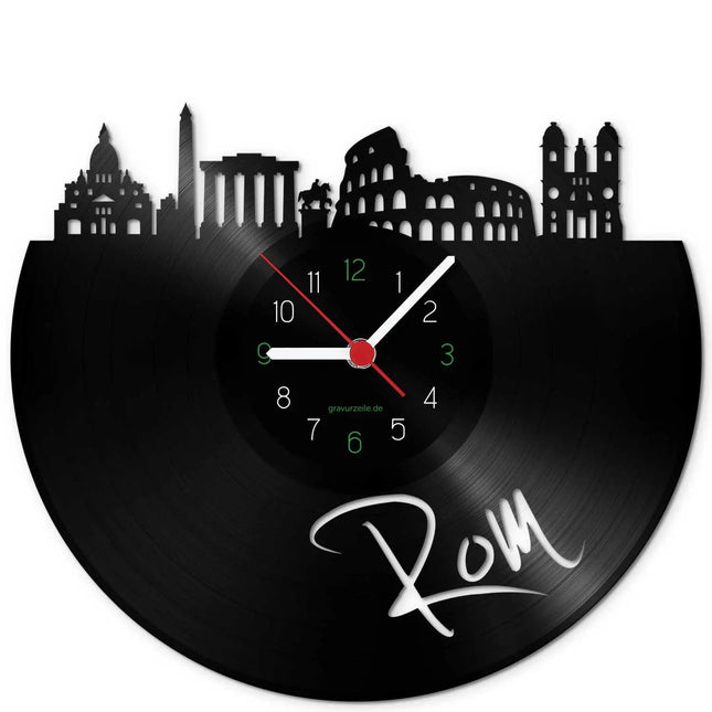 SEO. Wanduhr aus Vinyl Skyline Rom - Linkreich