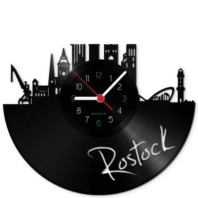 SEO. Wanduhr aus Vinyl Skyline Rostock - Linkreich