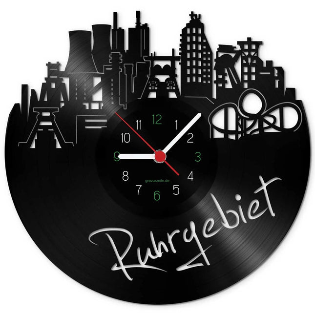 SEO. Wanduhr aus Vinyl Skyline Ruhrgebiet - Linkreich