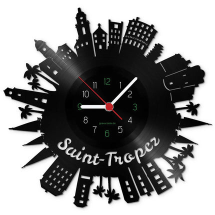SEO. Wanduhr aus Vinyl Skyline Saint Tropez 2017 - Linkreich