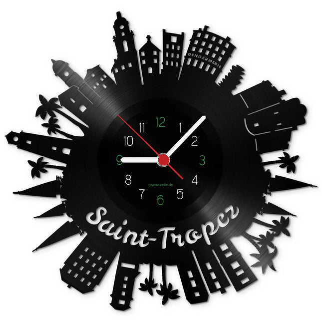 SEO. Wanduhr aus Vinyl Skyline Saint Tropez 2017 - Linkreich