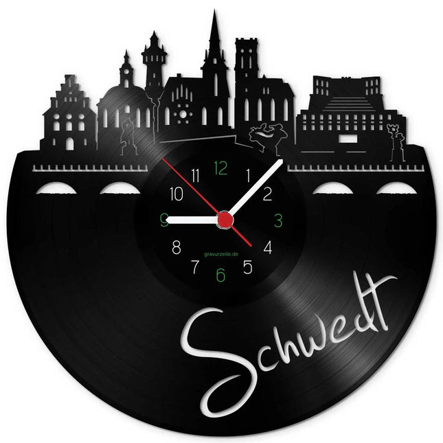 SEO. Wanduhr aus Vinyl Skyline Schwedt - Linkreich
