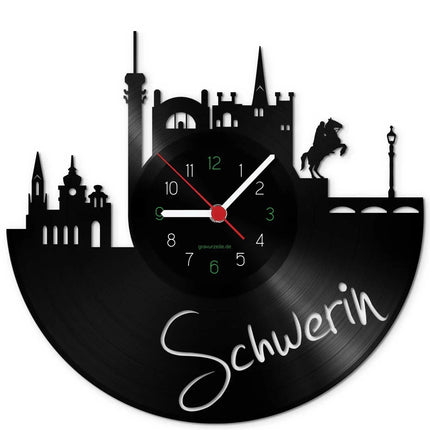 SEO. Wanduhr aus Vinyl Skyline Schwerin - Linkreich