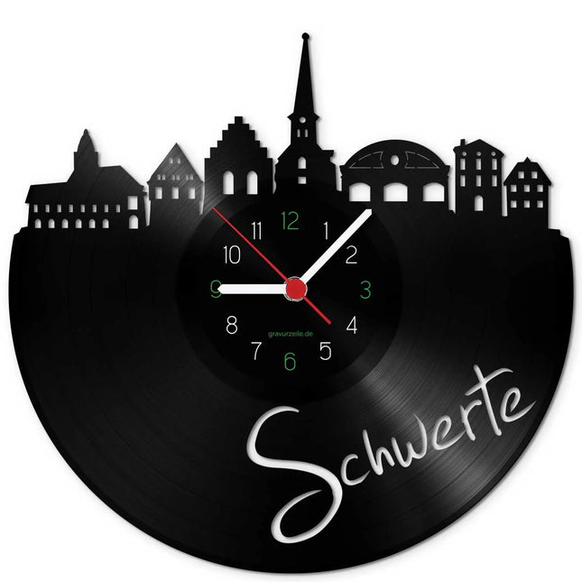 SEO. Wanduhr aus Vinyl Skyline Schwerte - Linkreich