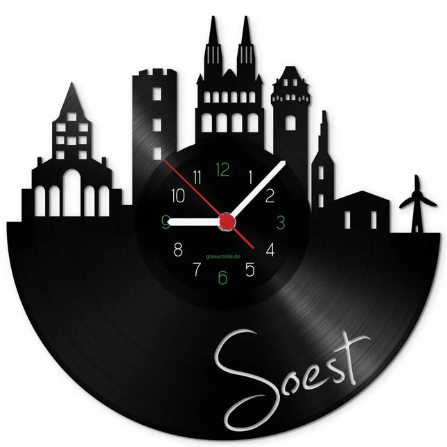 SEO. Wanduhr aus Vinyl Skyline Soest - Linkreich