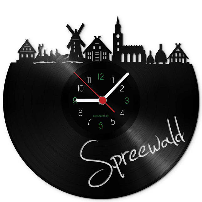 SEO. Wanduhr aus Vinyl Skyline Spreewald - Linkreich