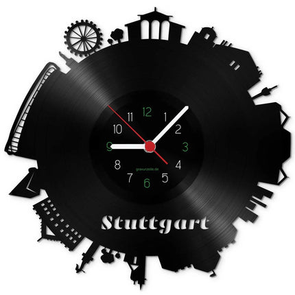 SEO. Wanduhr aus Vinyl Skyline Stuttgart 2017 - Linkreich
