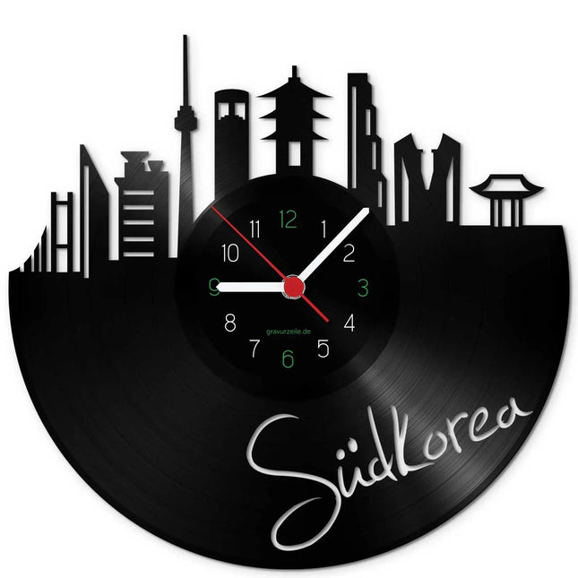 SEO. Wanduhr aus Vinyl Skyline Südkorea - Linkreich