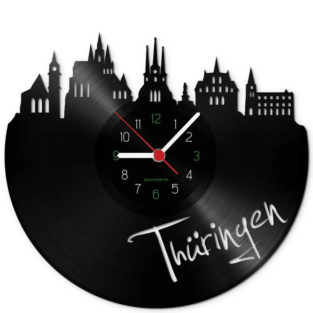 SEO. Wanduhr aus Vinyl Skyline Thüringen - Linkreich