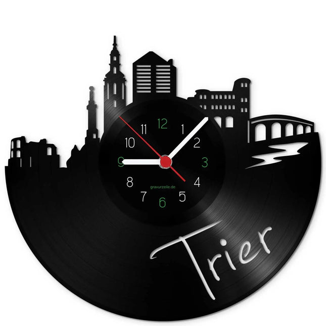 SEO. Wanduhr aus Vinyl Skyline Trier - Linkreich