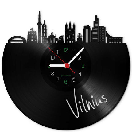 SEO. Wanduhr aus Vinyl Skyline Vilnius - Linkreich