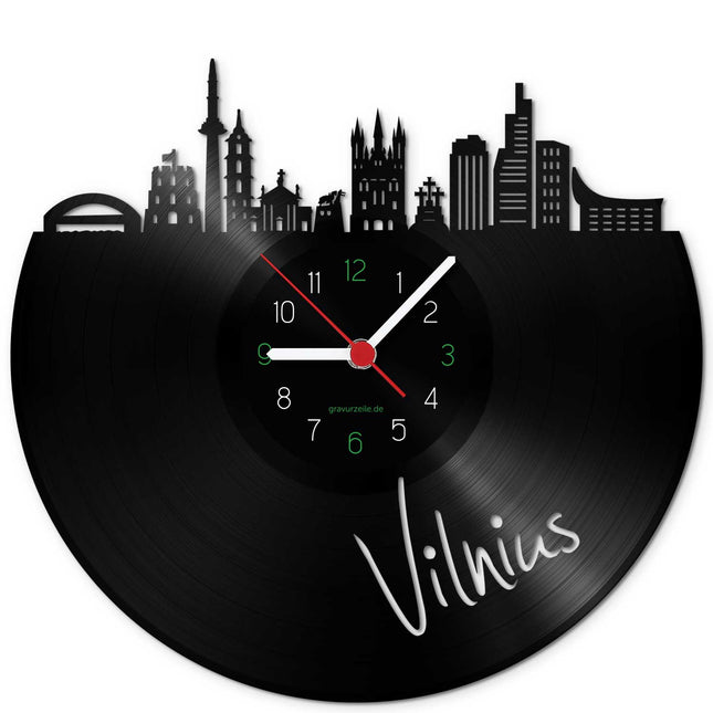 SEO. Wanduhr aus Vinyl Skyline Vilnius - Linkreich
