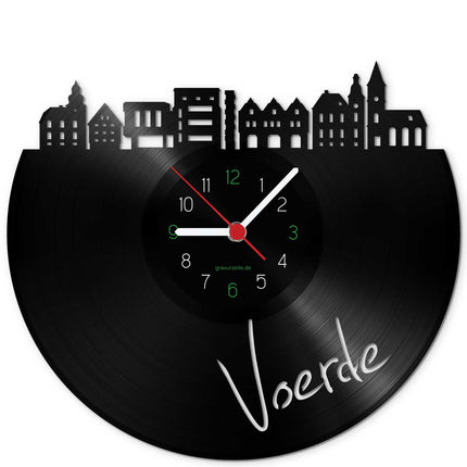 SEO. Wanduhr aus Vinyl Skyline Voerde - Linkreich