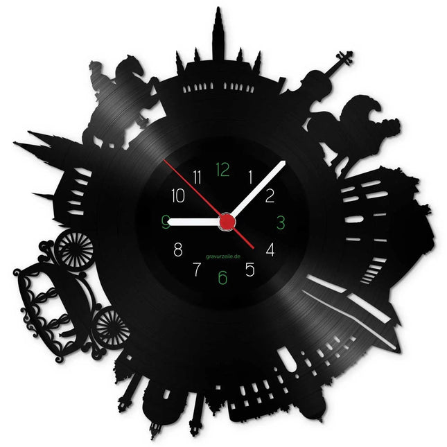 SEO. Wanduhr aus Vinyl Skyline Wien 2017 - Linkreich