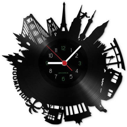 SEO. Wanduhr aus Vinyl Skyline World 2017 - Linkreich