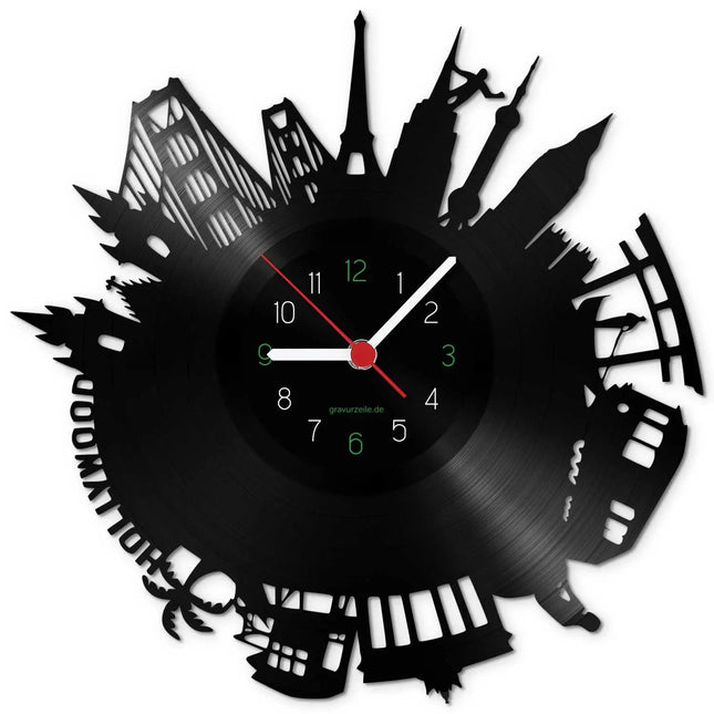 SEO. Wanduhr aus Vinyl Skyline World 2017 - Linkreich
