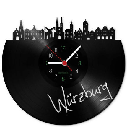 SEO. Wanduhr aus Vinyl Skyline Würzburg - Linkreich