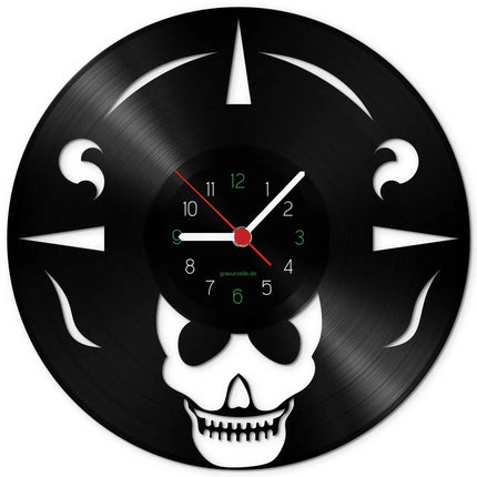 SEO. Wanduhr aus Vinyl Totenkopf Tribal - Linkreich