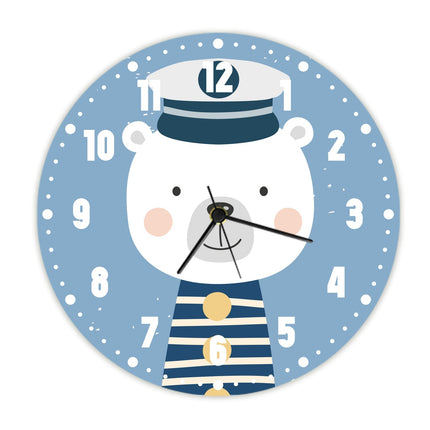 SEO. Wanduhr für Kinder im Eisbär Design - mit UV Druck - Linkreich