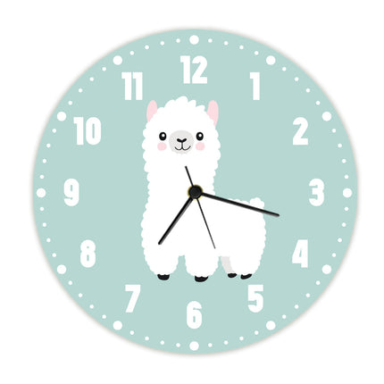 SEO. Wanduhr für Kinder im Lama Design - mit UV Druck - Linkreich