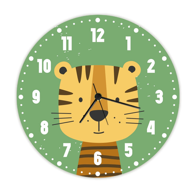 SEO. Wanduhr für Kinder im Tiger Design - mit UV Druck - Linkreich