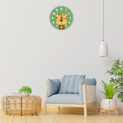 SEO. Wanduhr für Kinder im Tiger Design - mit UV Druck - Linkreich