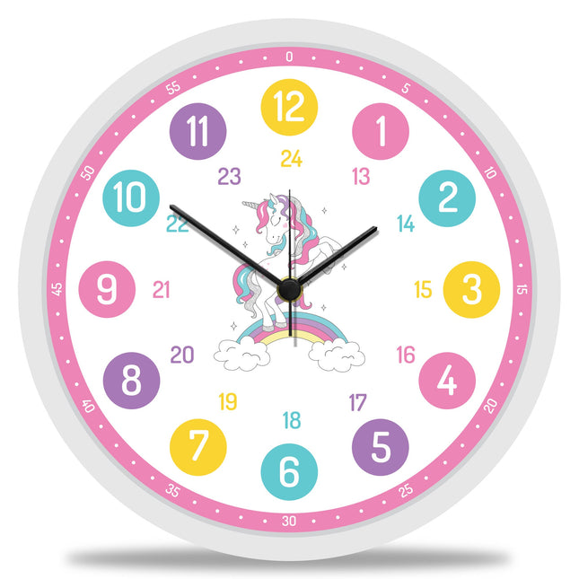 SEO. Wanduhr Kinder Einhorn - mit UV Druck - Linkreich
