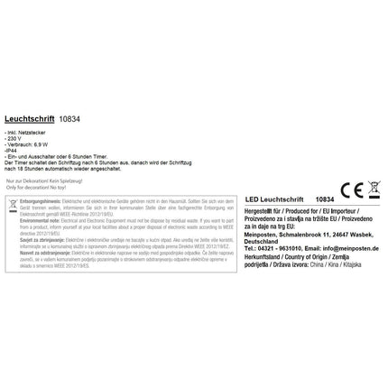 Weihnachtsbeleuchtung Schriftzug Merry xmas Frohe weihnachten LED warmweiß SALE (Weihnachtsbeleuchtung) kaufen bei Linkreich – Jetzt entdecken!