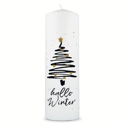 SEO. Weihnachtskerze "Hallo Winter" - Große Kerze Linkreich