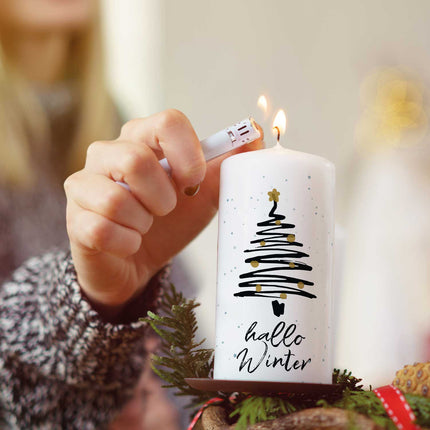 SEO. Weihnachtskerze "Hallo Winter" - Große Kerze Linkreich