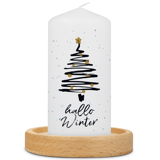 SEO. Weihnachtskerze "Hallo Winter" - Kleine Kerze Linkreich