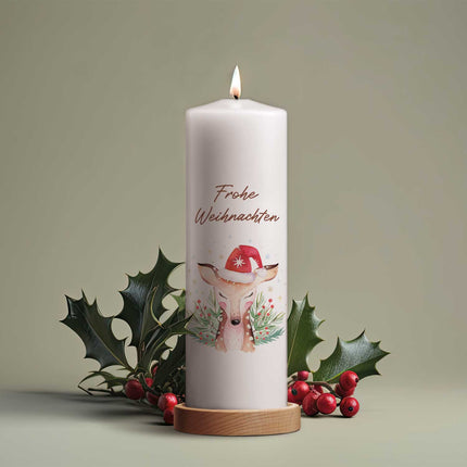 SEO. Weihnachtskerze "Reh" - Große Kerze Linkreich