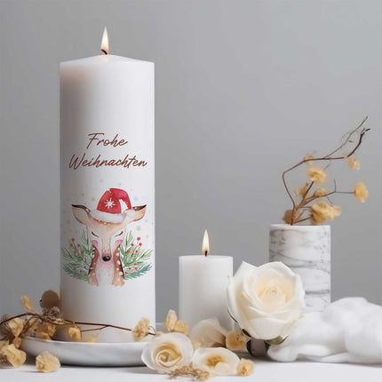 SEO. Weihnachtskerze "Reh" - Große Kerze Linkreich