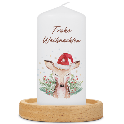 SEO. Weihnachtskerze "Reh" - Große Kerze Linkreich